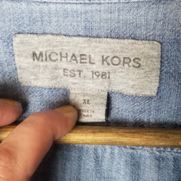 Michael Kors Chambray Button Down Top - Picture 5 of 6